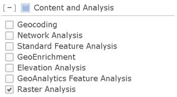 Raster Analysis privileges Raster Analysis privileges